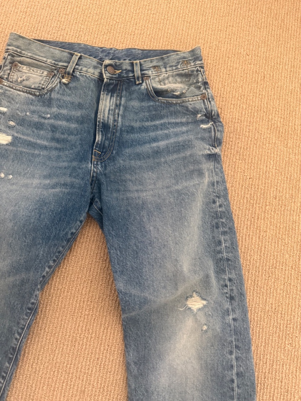 R13 Boyfriend Jeans in BAIN W/ RIPS - SZ 28 - Picture 8 of 13